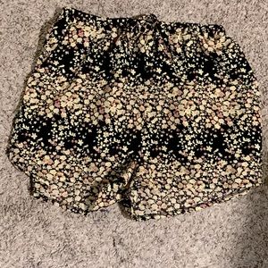 Floral tie waist shorts S